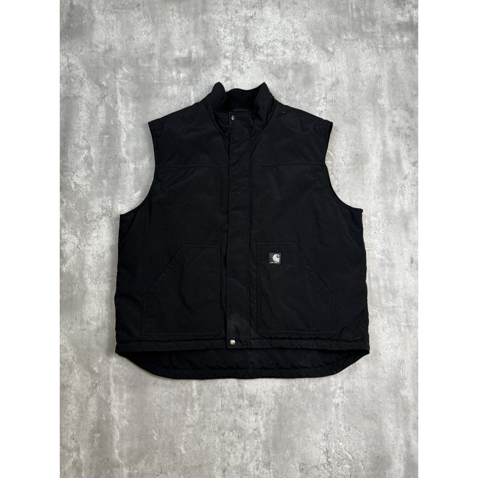 Vintage Carhartt Insualted Nylon Workwear Vest Size 2XL Black