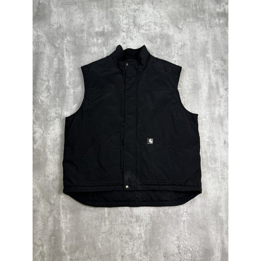 Vintage Carhartt Insualted Nylon Workwear Vest Size 2XL Black