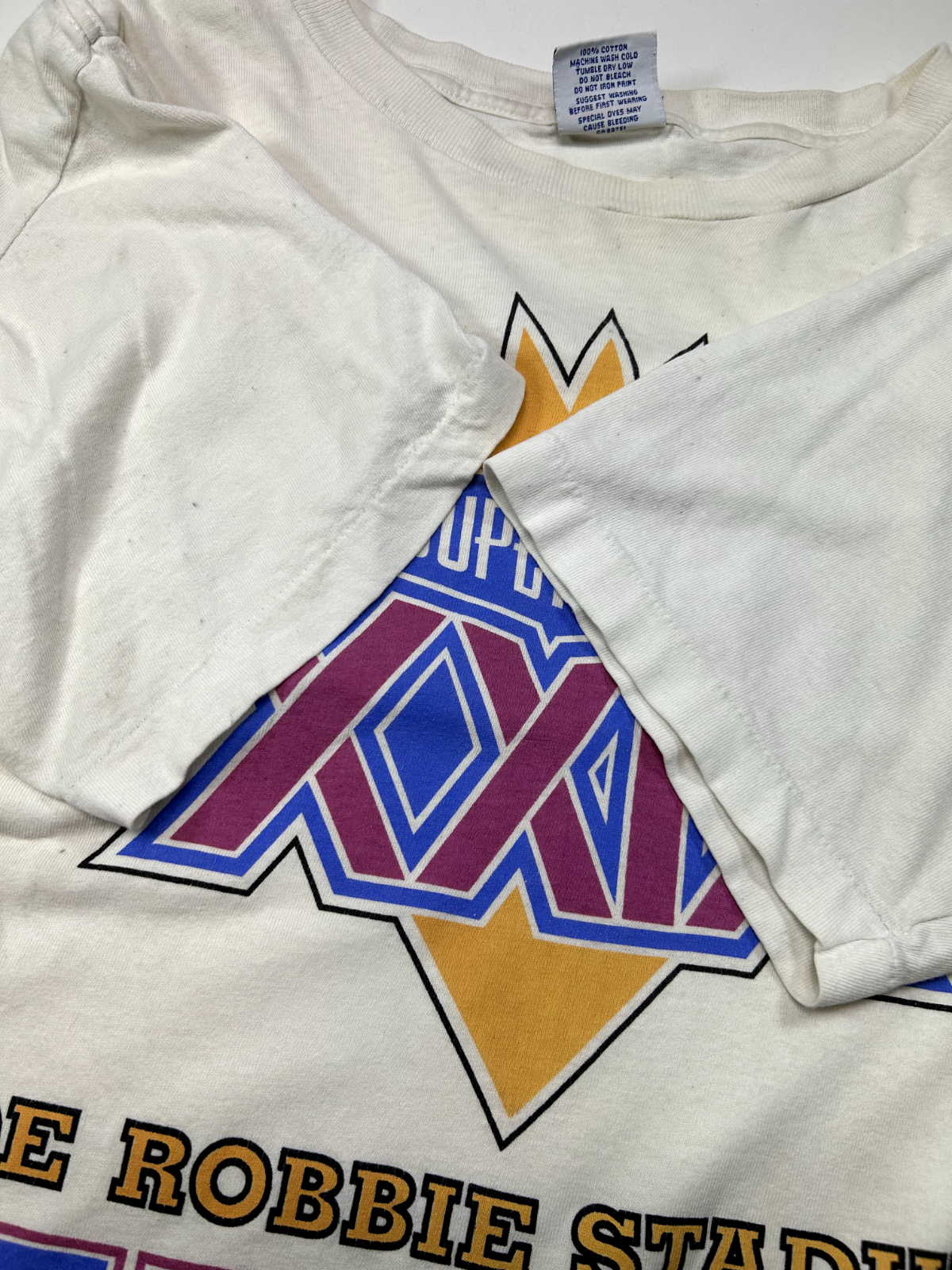 Vintage 1995 NFL Super Bowl XXIX Miami Graphic Football T-Shirt Size Large White