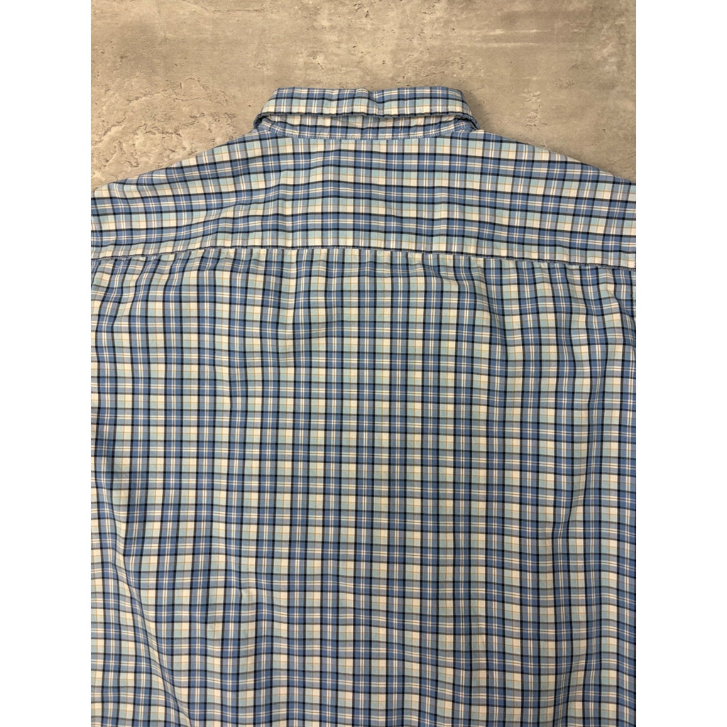 Croft & Barrow Plaid Single Pocket Reworked Cropped Button Up Shirt Size XL