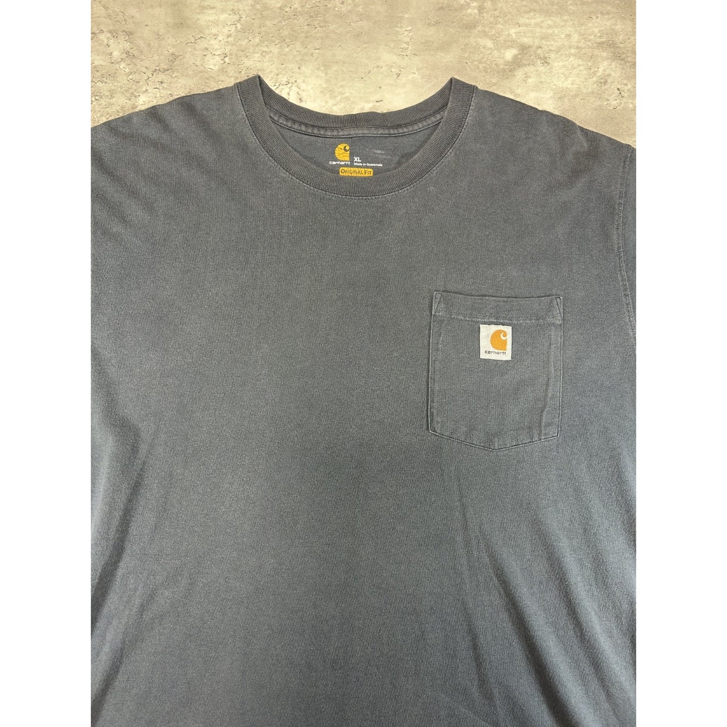 Carhartt Embroidered Patch Workwear Pocket T-Shirt Size XL Gray