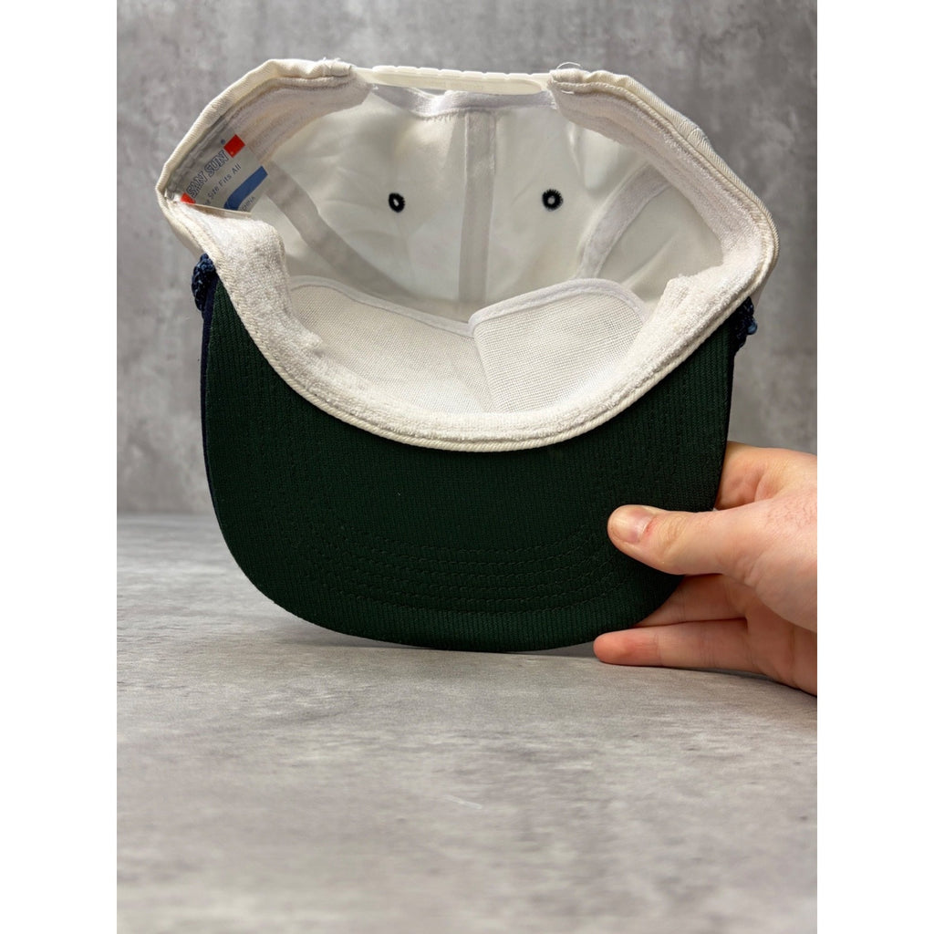 Vintage 90s Two Tone Blank Snapback Hat OSFA