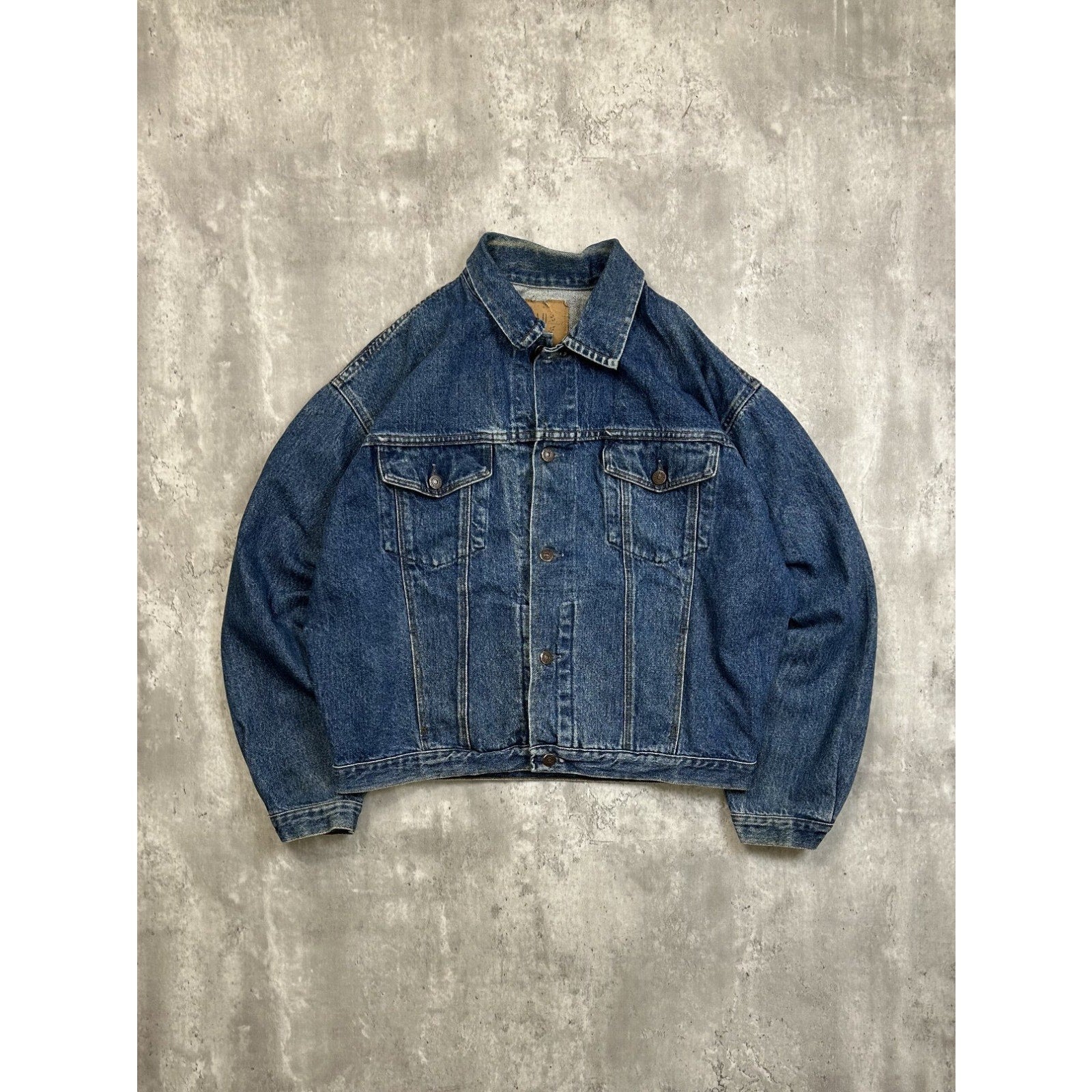 Vintage 80s Levis Red Tab Dark Wash Type 3 Denim Trucker Jacket Size Large