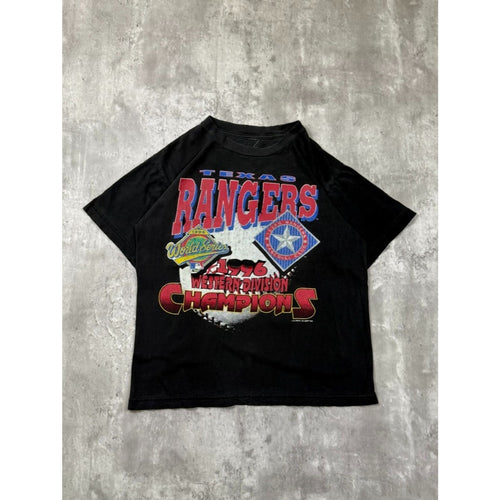 Vintage 1996 Texas Rangers MLB Western Division Champs T-Shirt Size Medium