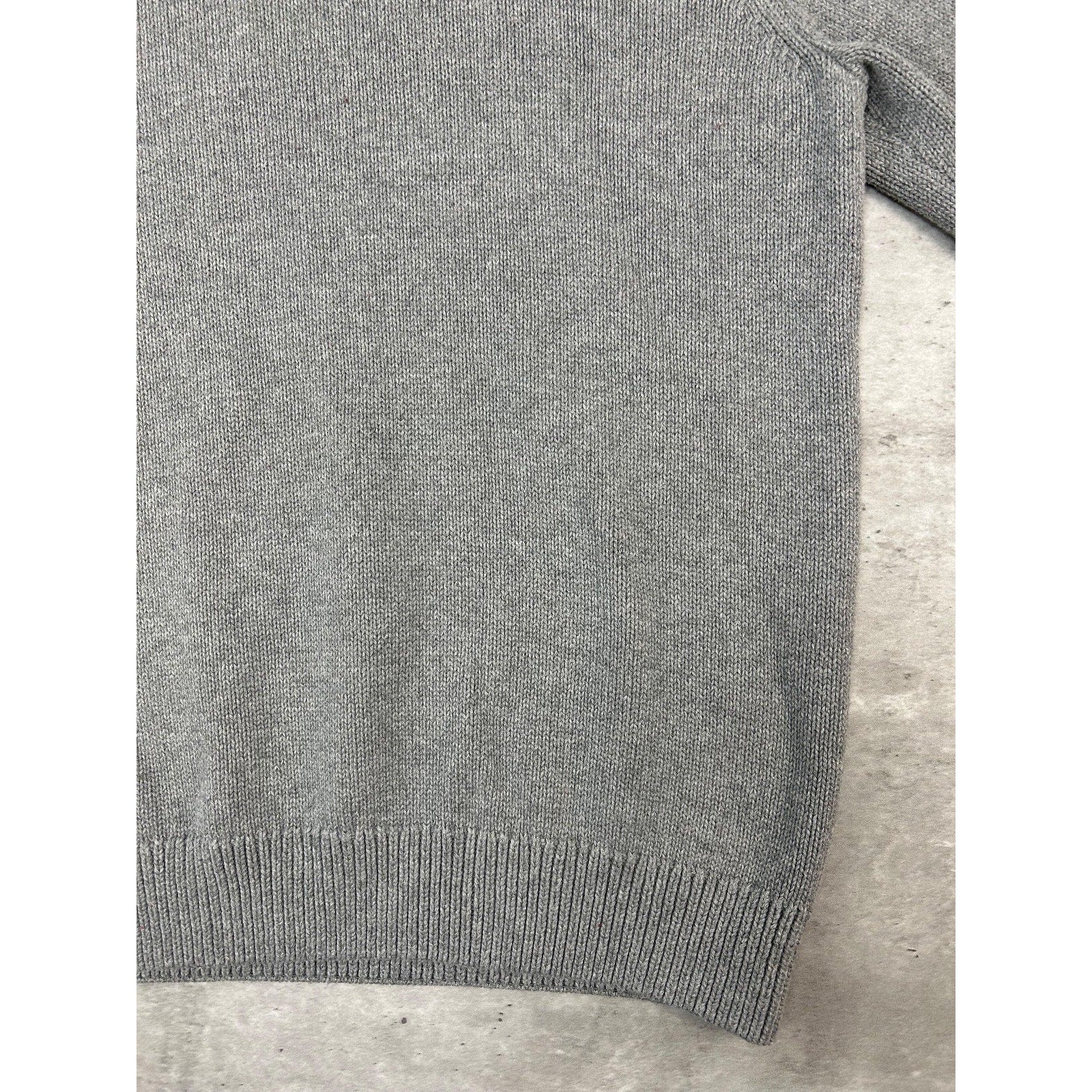 Vintage Chaps Embroidered Crest Pullover Ribbed Knit Sweater Size XL Gray