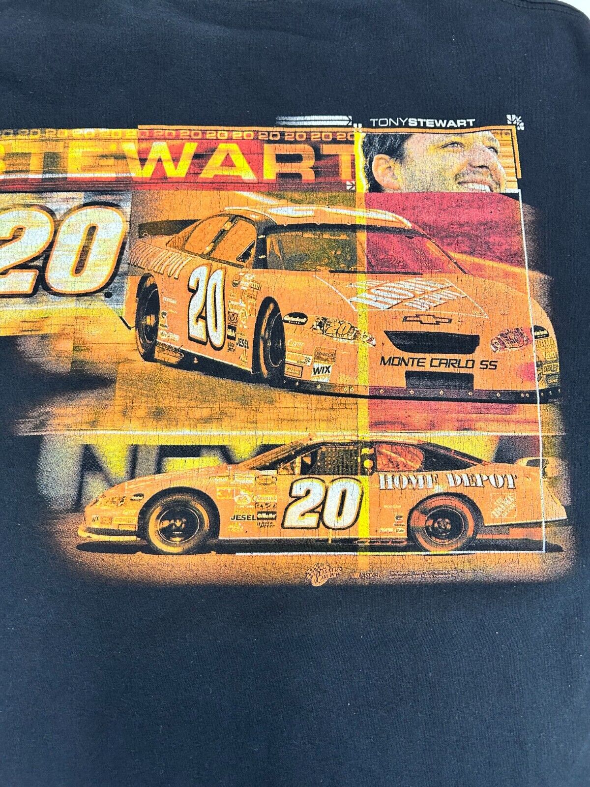 Vintage Tony Stewart #20 Nascar Home Depot Racing Graphic T-Shirt Size XL Black