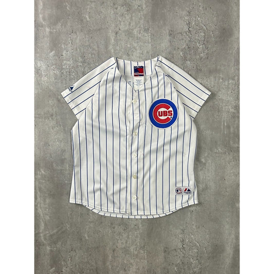 Vintage Ryan Theriot #2 Chicago Cubs MLB Pinstripe Stitched Jersey Size Small