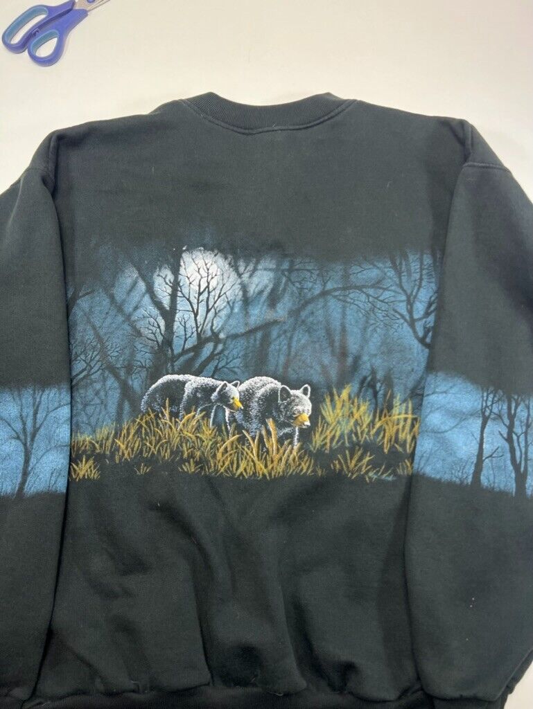 Vintage 90s Art Unlimited Great Smoky mts Bear Nature Sweatshirt Sz Medium