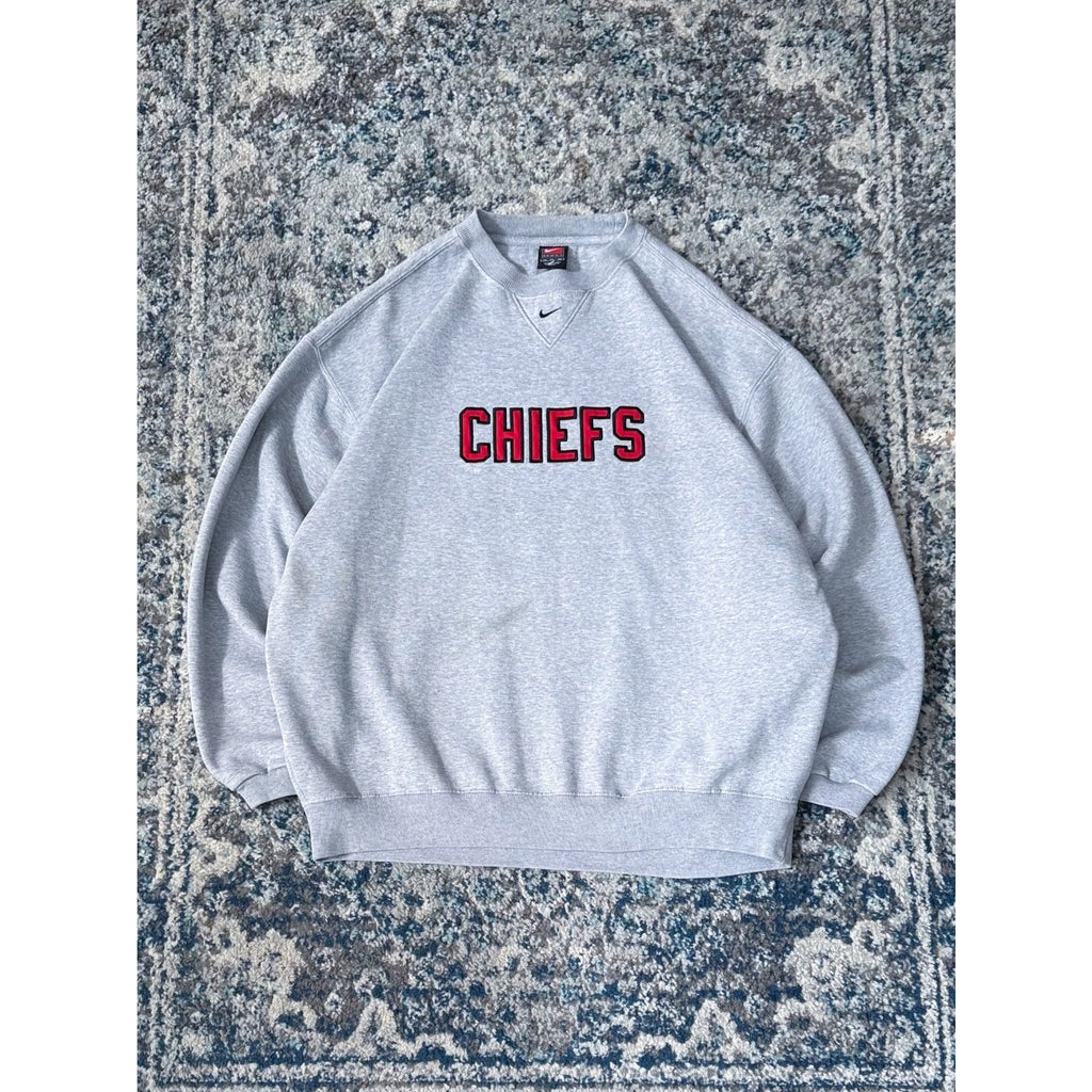 Vintage Kansas City Chiefs NFL Nike Mini Middle Swoosh Sweatshirt Size XL