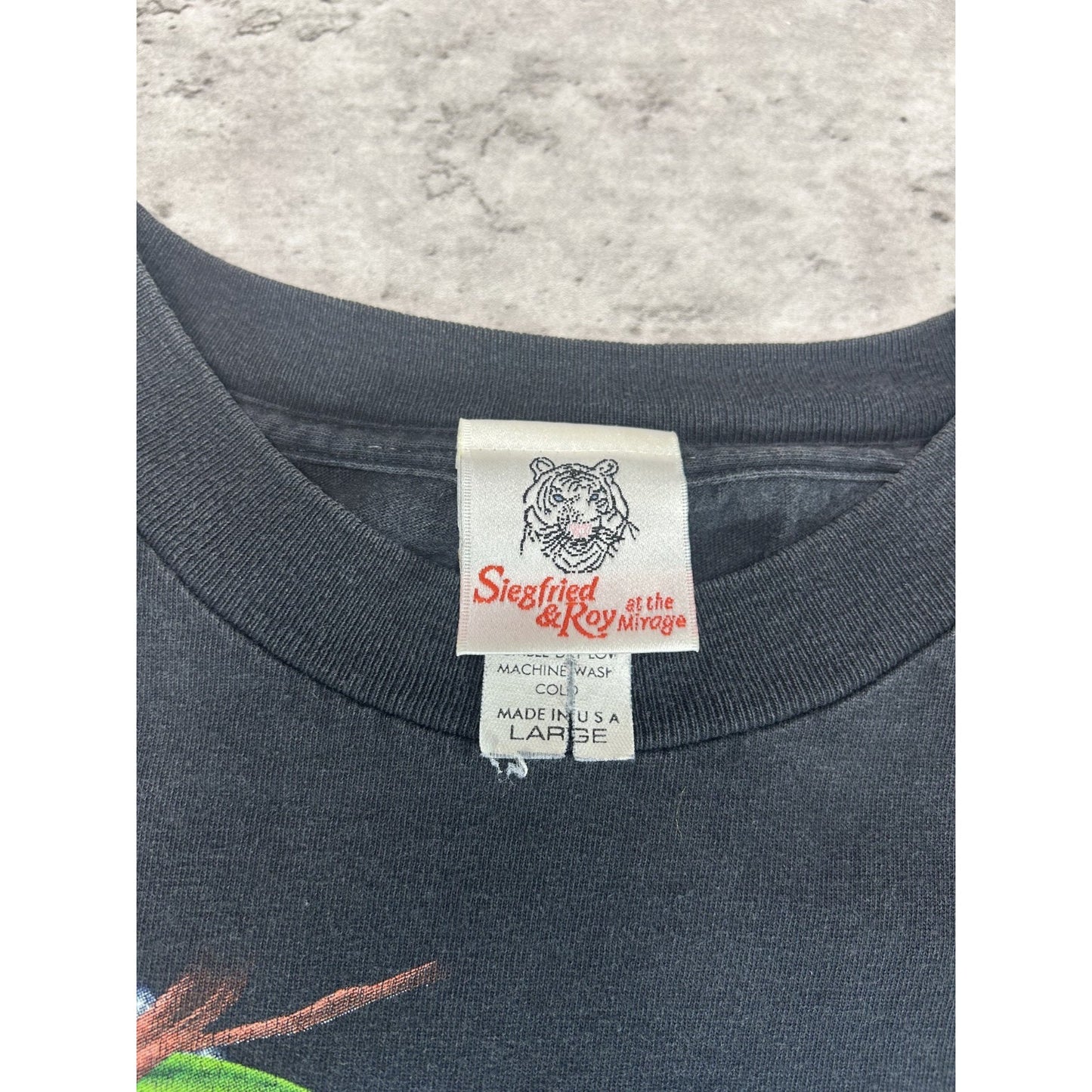 Vintage 90s Siegfried & Roy Tiger Graphic Las Vegas Destination T-Shirt Sz Large