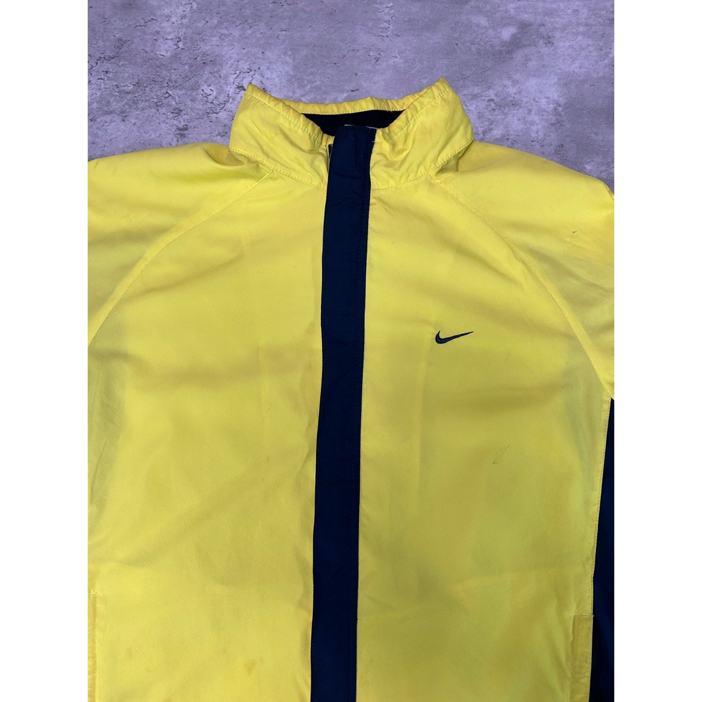 Vintage 2000s Nike Embroidered Swoosh Two Tone Windbreaker Jacket Medium YOUTH