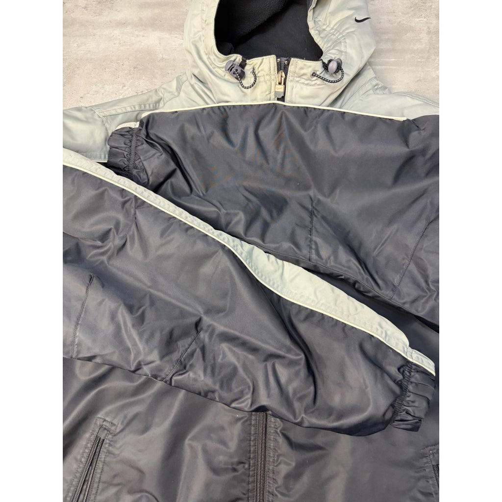 Vintage Nike Embroidered Mini Swoosh Insulated Hooded Full Zip Jacket Size Large