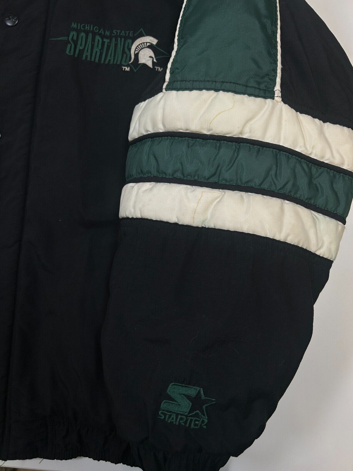 Vintage 90s Michigan State Spartans NCAA Starter Insulated Jacket Size Medium