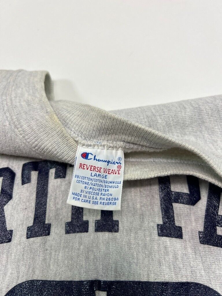 Vintage 90s North Park College Champion Reverse Weave Sweatshirt Size Large Gray