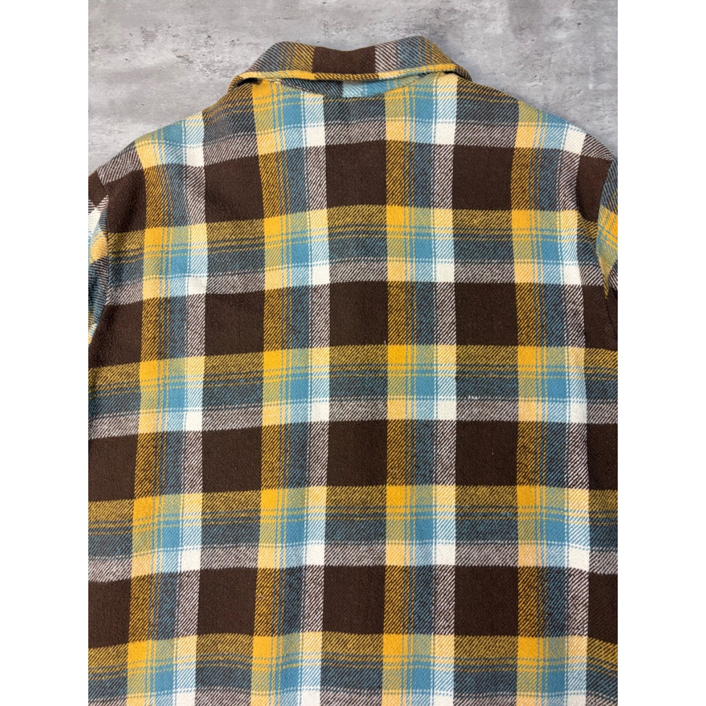 VTG 80s Big Mac Plaid Double Pocket Flannel Long Sleeve Button Up Shirt Size XLT