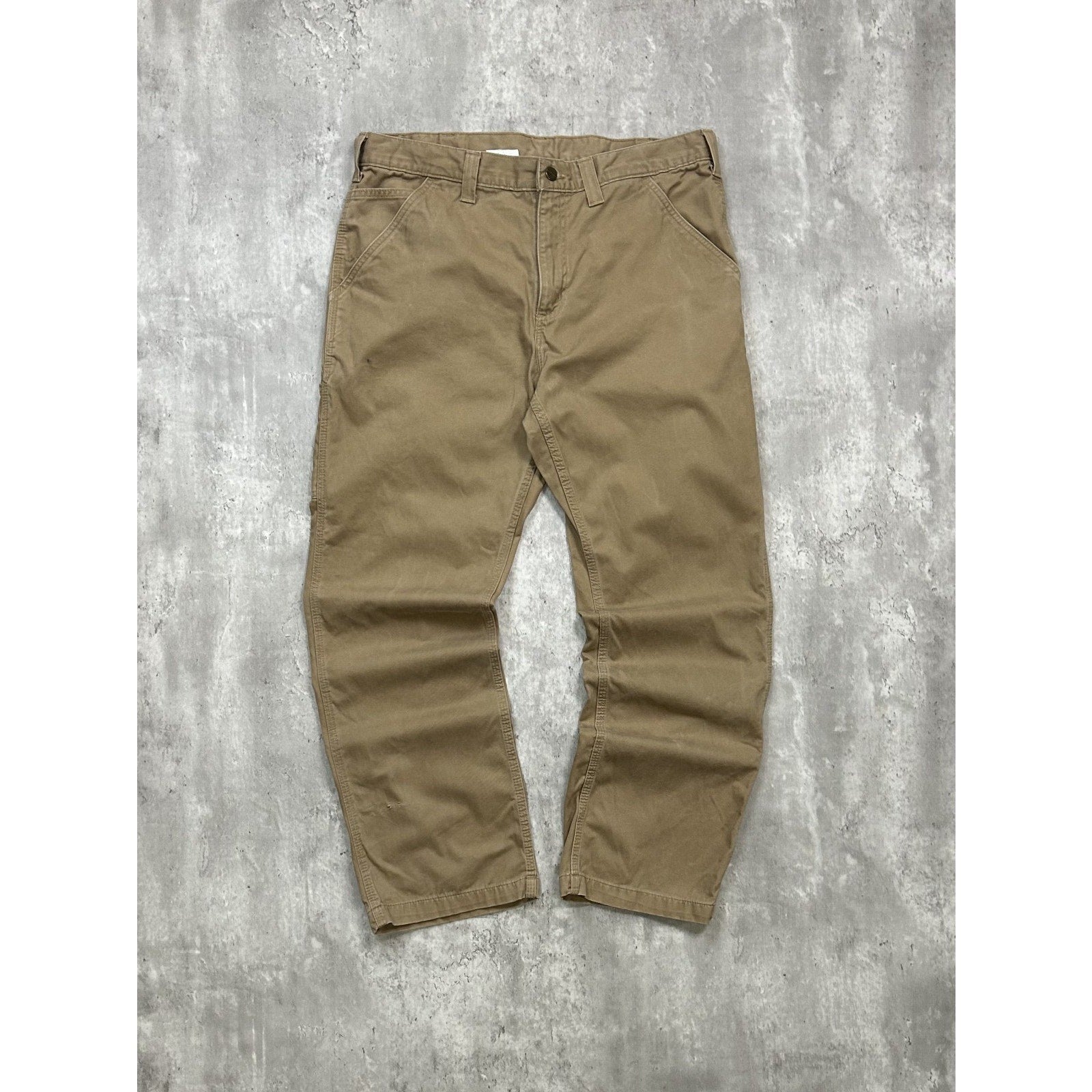 Vintage Carhartt Canvas Workwear Beige Carpenter Pants Size 36