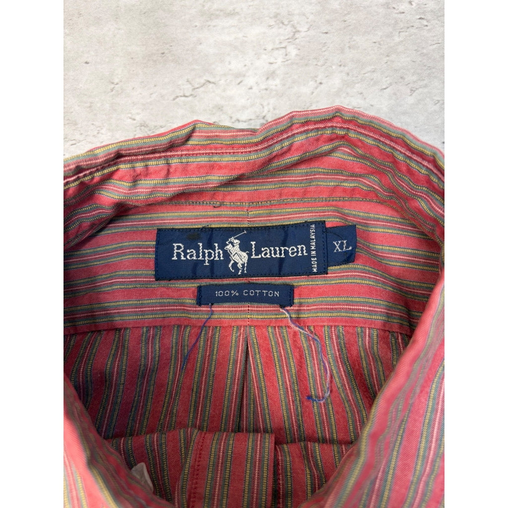 Vintage Polo Ralph Lauren Embroidered Pony Cropped Button Up Shirt Size XL
