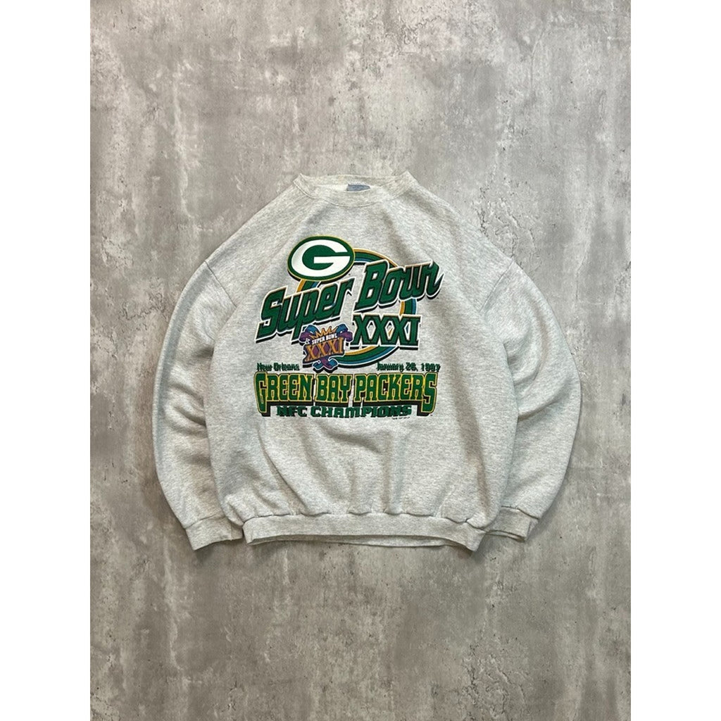 Vintage 1997 Green Bay Packers NFL Super Bowl XXXI Graphic Sweatshirt Size XL