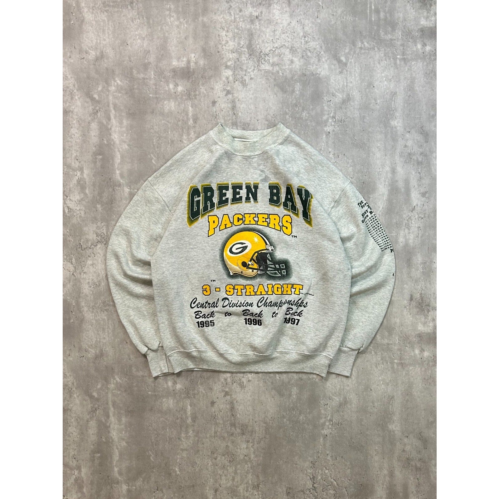 Vintage 1997 Green Bay Packers 3x CentraI Division Champs Sweatshirt Size Large