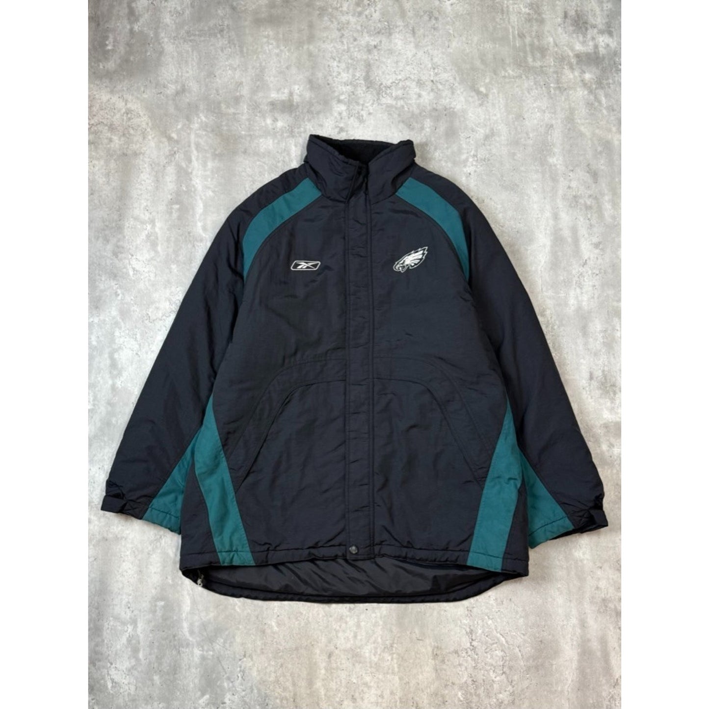 Vintage 2000s Philadelphia Eagles NFL Embroidered Logo Long Jacket Size Large