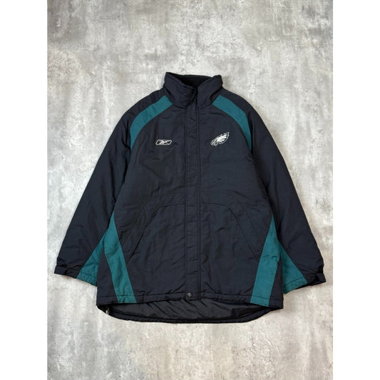 Vintage 2000s Philadelphia Eagles NFL Embroidered Logo Long Jacket Size Large