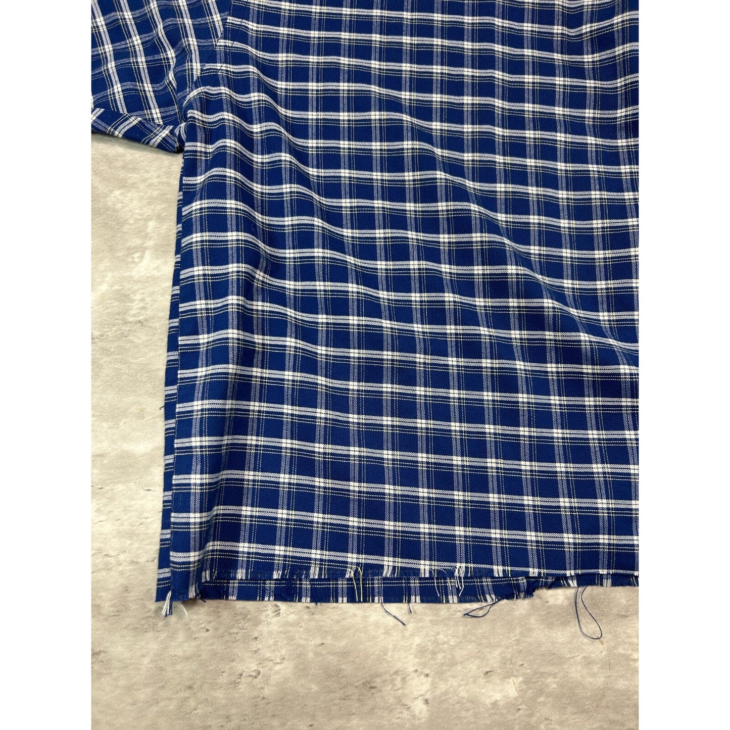Vintage Towncraft Plaid Single Pocket Cropped Button Up Shirt Size Large Blue