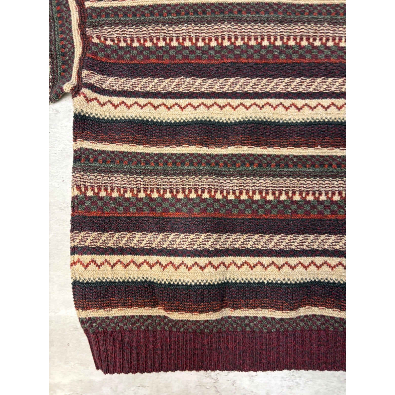Vintage 90s St Johns Bay Abstract Striped Pullover Knit Sweater Size Large