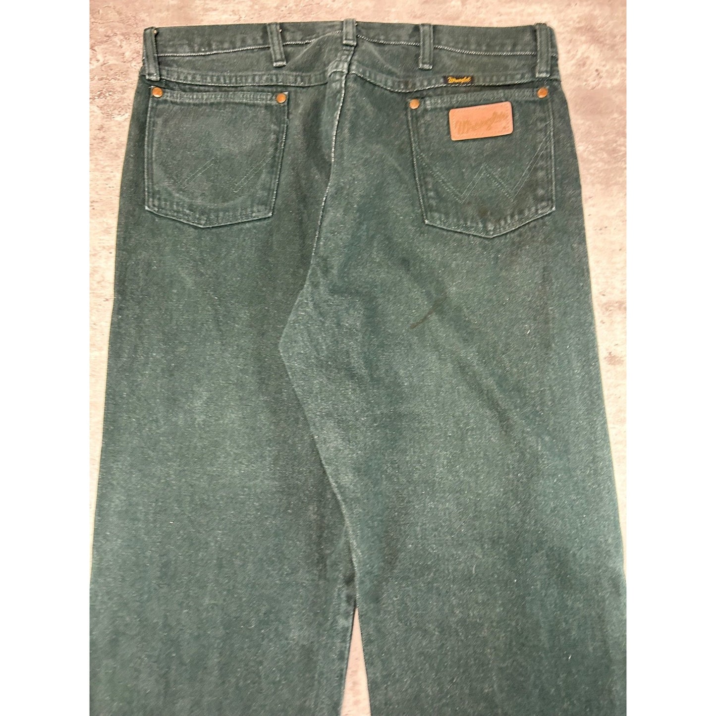 Vintage 80s/90s Wrangler Western Style Green Denim Pants Size 36