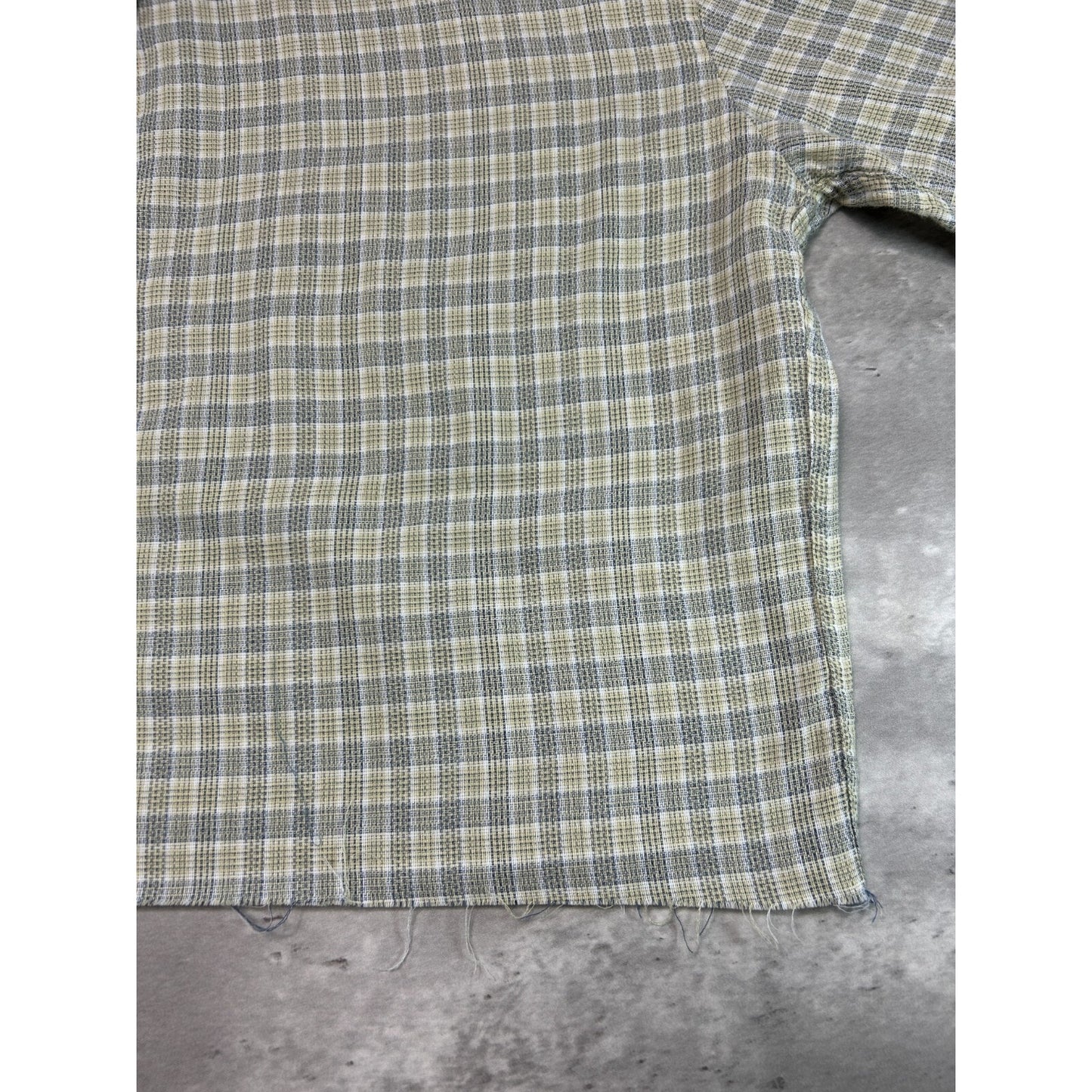 Vintage Natural Issue Plaid Single Pocket Cropped Button Up Shirt Size Large