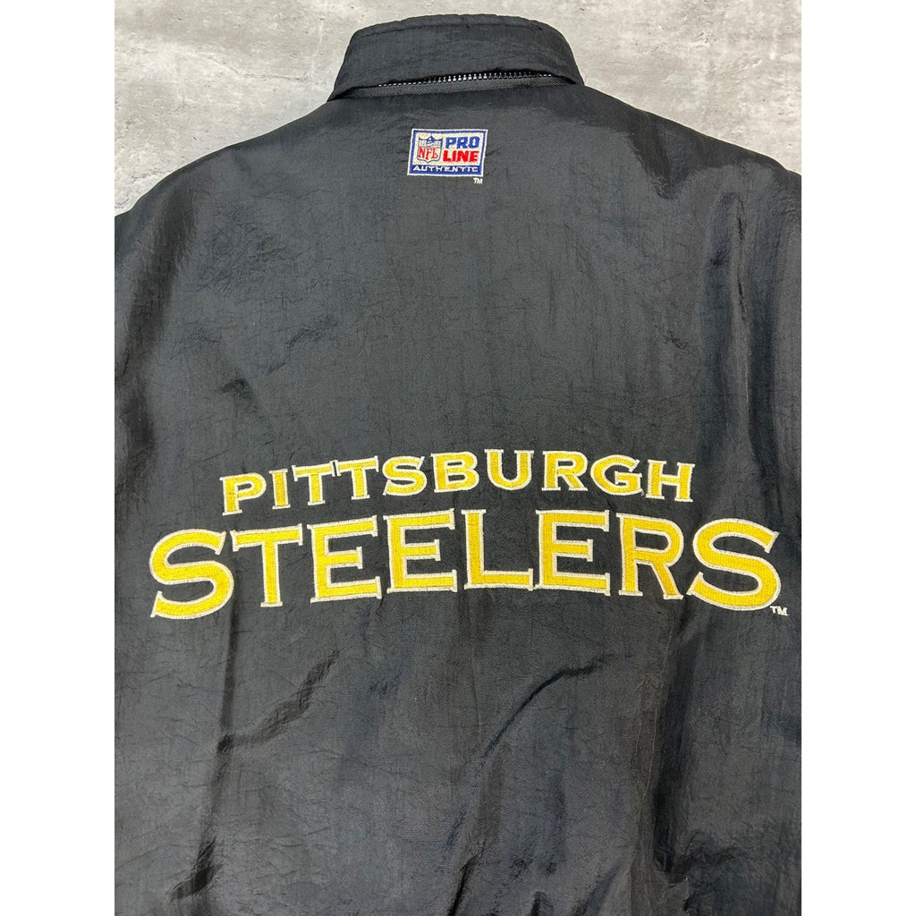 Vintage 90s Pittsburgh Steelers NFL Insulated Full Zip Jacket Size Medium