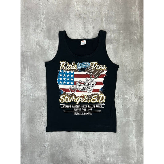 Vintage 1995 Sturgis Ride Free Motorcycle Rally Sleeveless T-Shirt Size Large