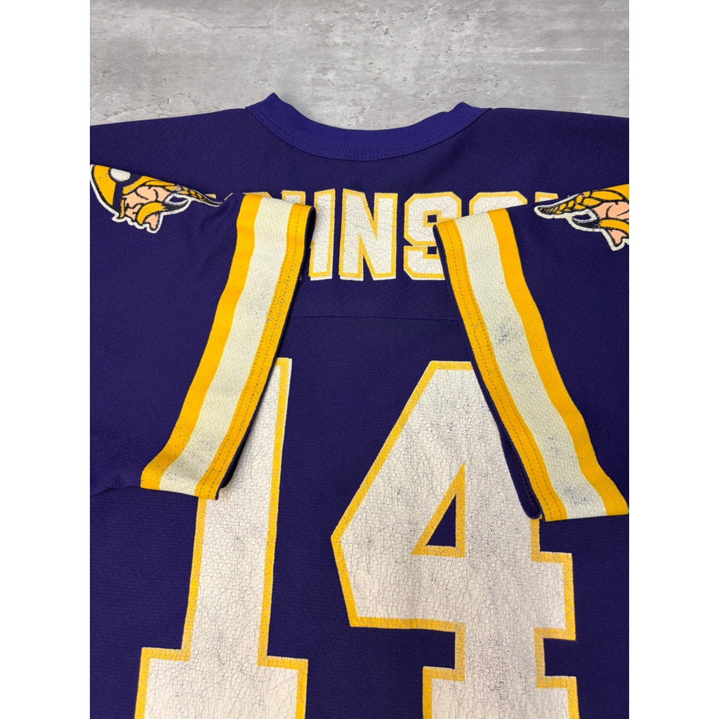 Vintage 90s Brad Johnson #14 Minnesota Vikings NFl Logo 7 Jersey Size 2XL