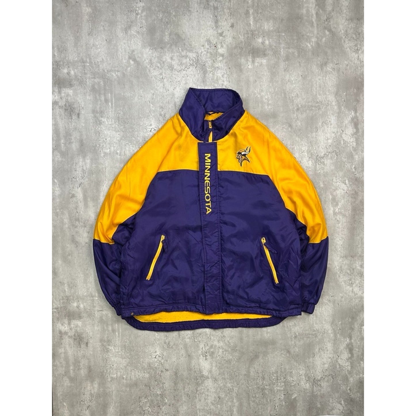 Vintage Minnesota Vikings NFL Insulated Full Zip Football Jacket Size Large