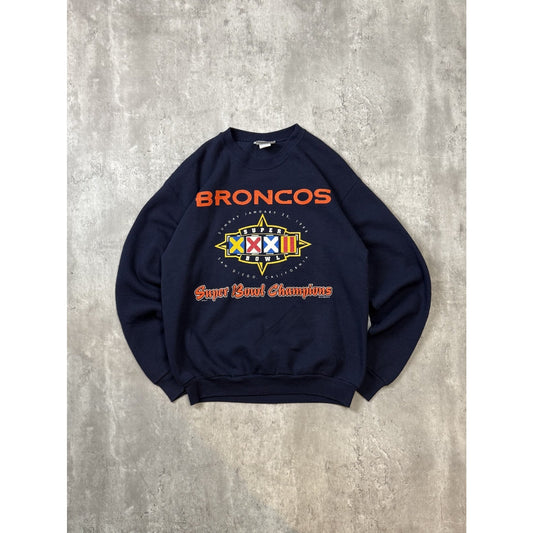 Vintage 1998 Denver Broncos NFL Super Bowl Champs Graphic Sweatshirt Size Medium
