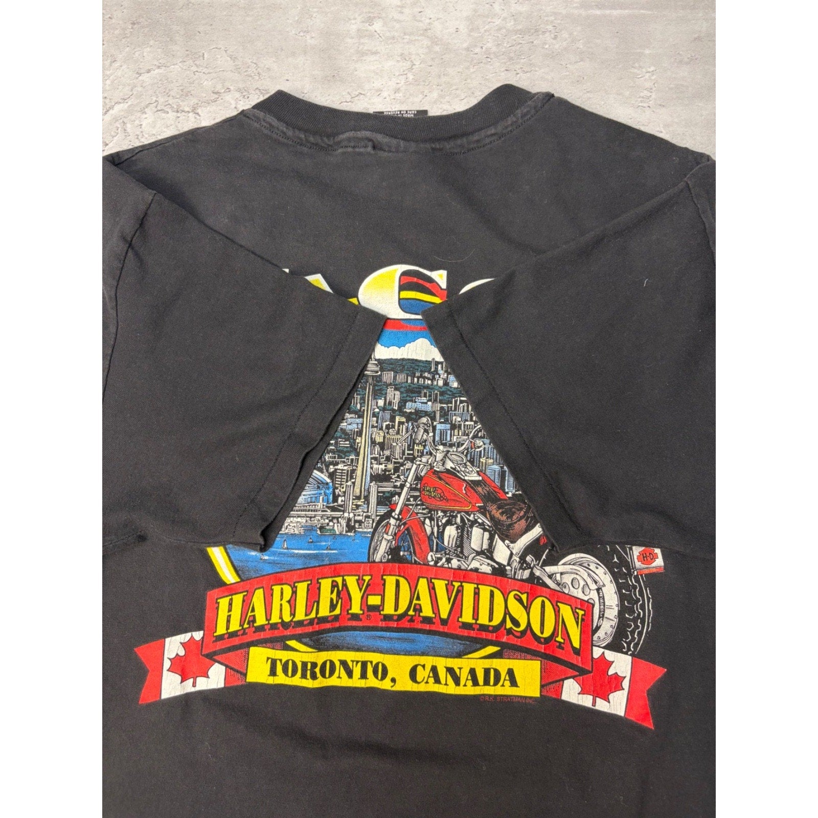 Vintage 1996 Harley Davidson Ride Hard Or Stay Home Motorcycle T-Shirt Sz Large