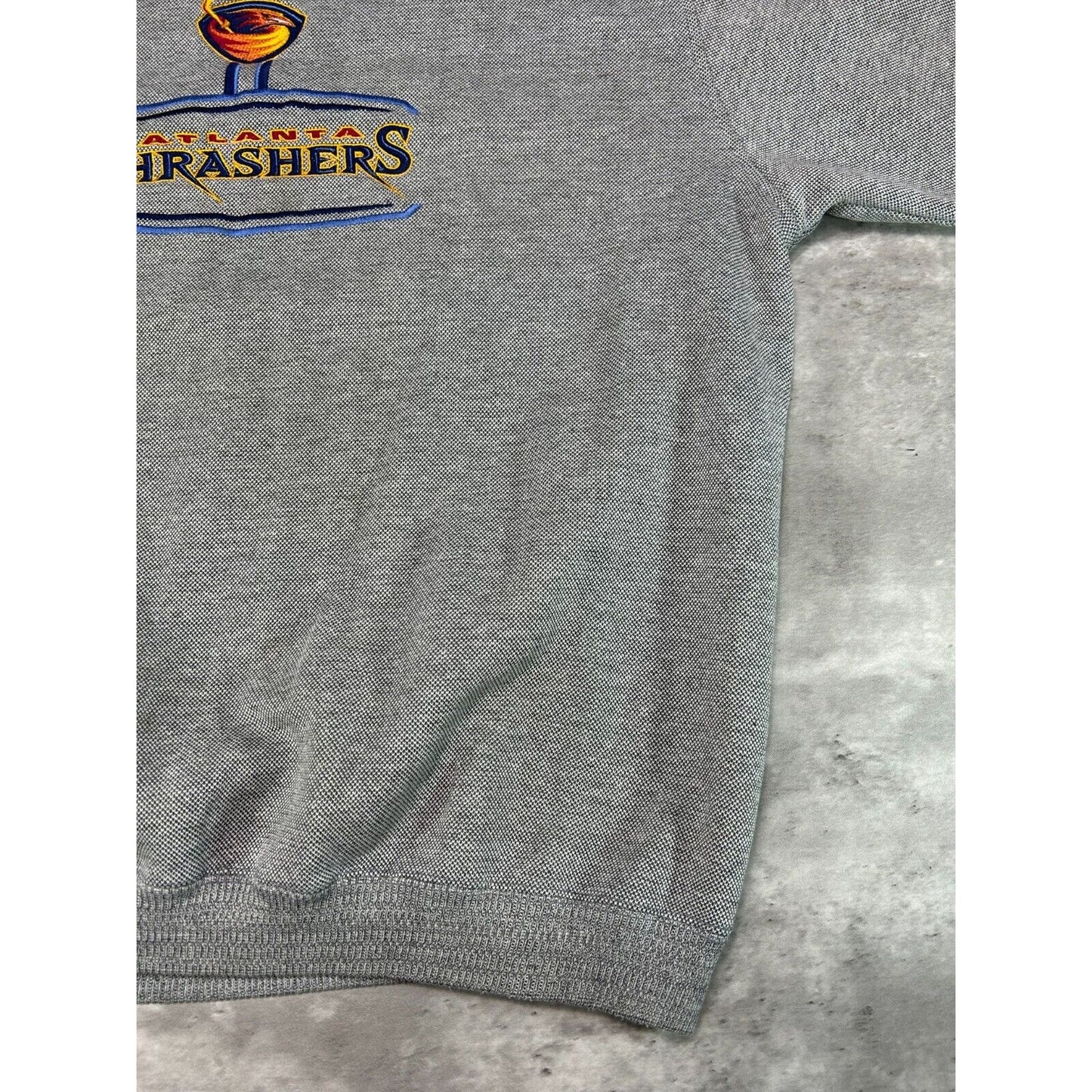 Vintage Atlanta Thrashers NHL Embroidered Spellout Hockey Sweatshirt Size Large