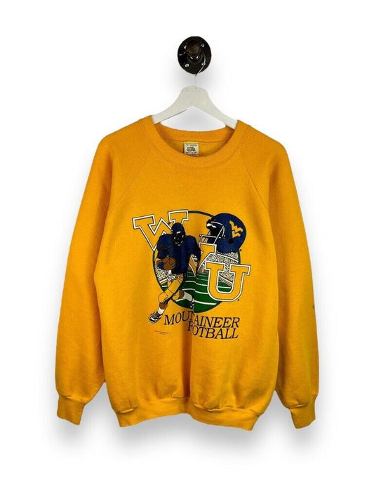 Vintage 1990 West Virginia Mountaineers NCAA Football Graphic Sweatshirt Size XL