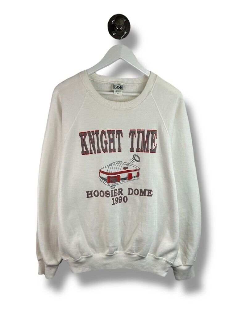 Vintage 1990 Indiana Hoosiers NCAA Knight Time Graphic Sweatshirt Size 2XL White