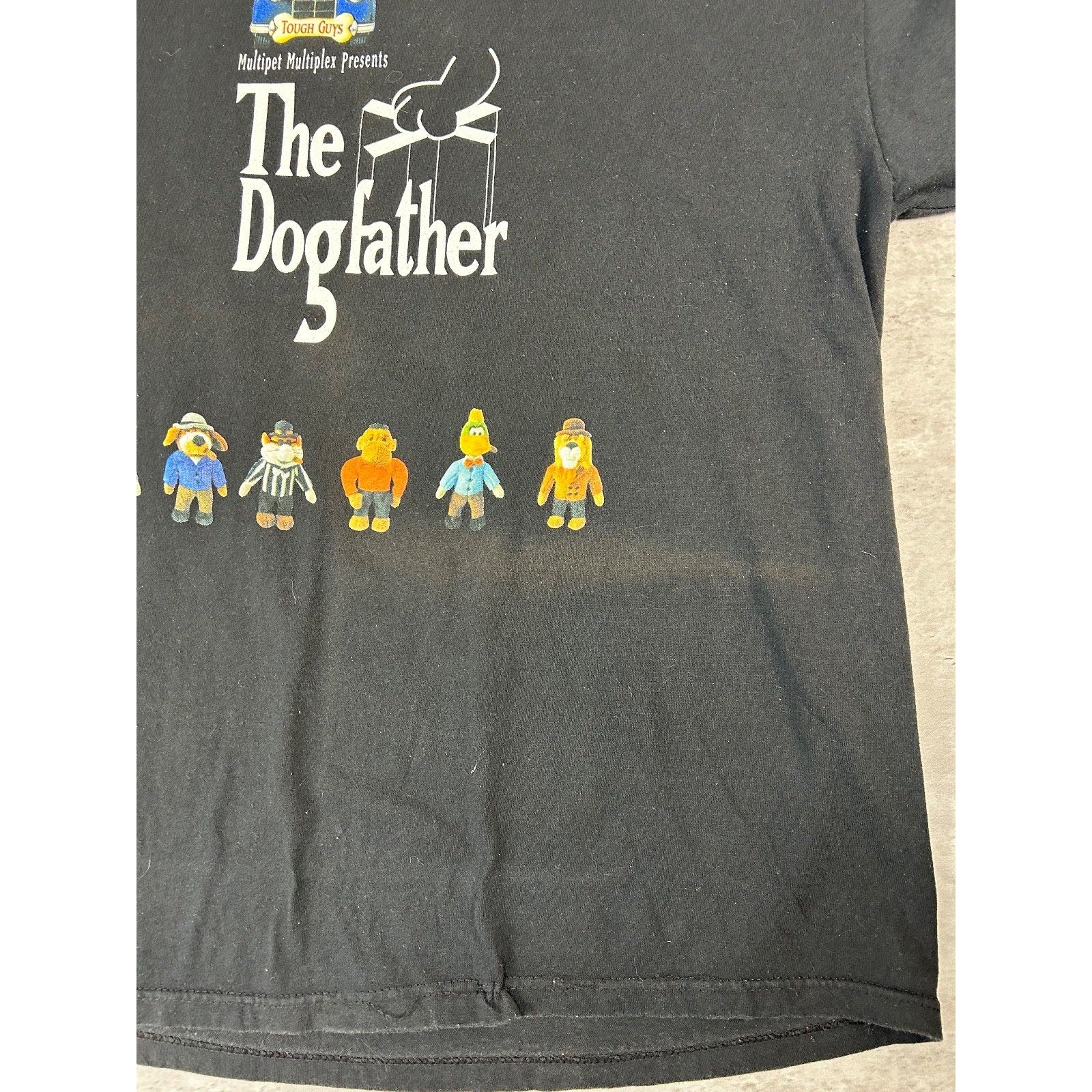 Vintage The Dogfather Parody Comedy Graphic T-Shirt Size XL Black