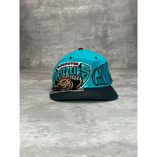 VTG 90s Vancouver Grizzlies NBA Embroidered Logo Basketball Snapback Hat OSFA
