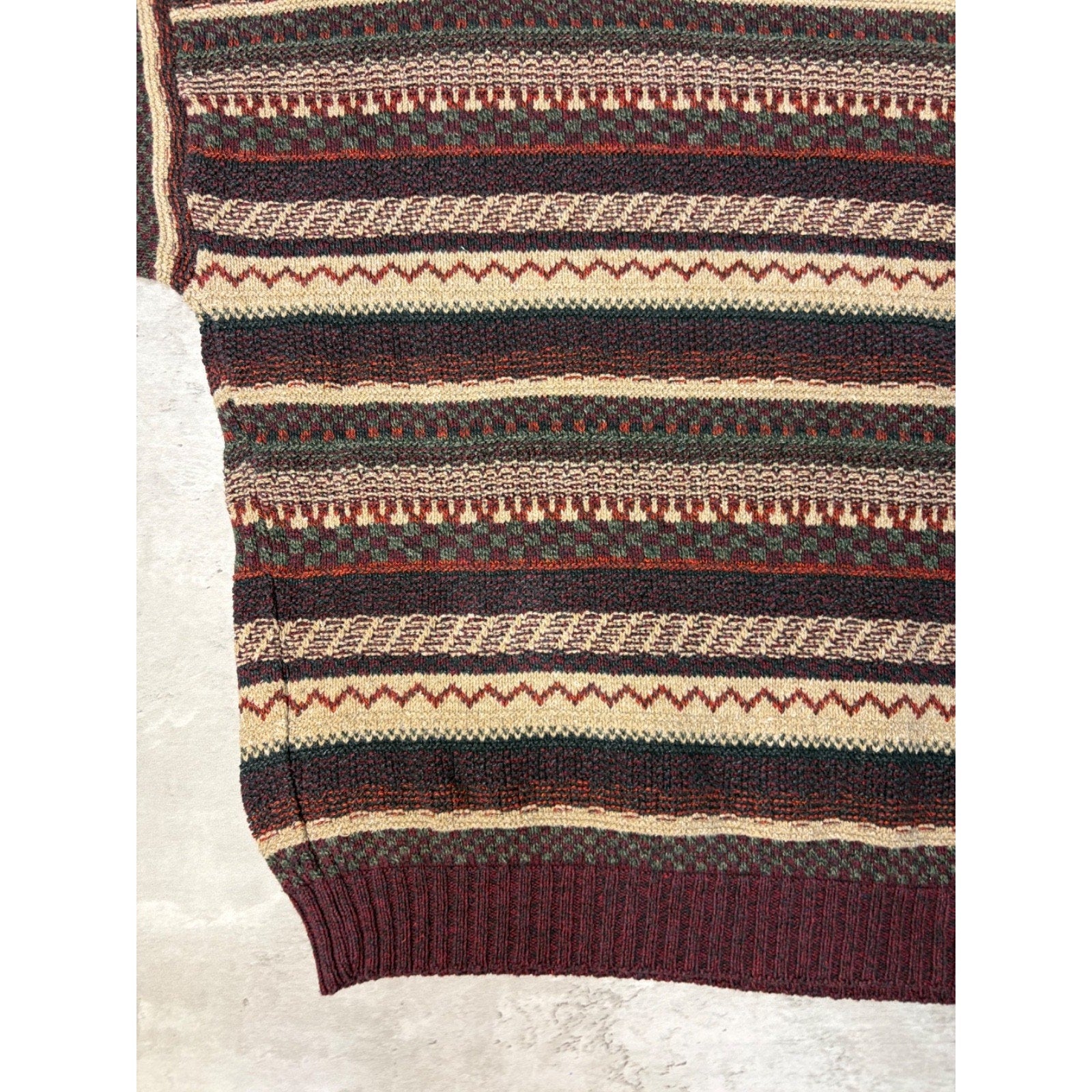 Vintage 90s St Johns Bay Abstract Striped Pullover Knit Sweater Size Large