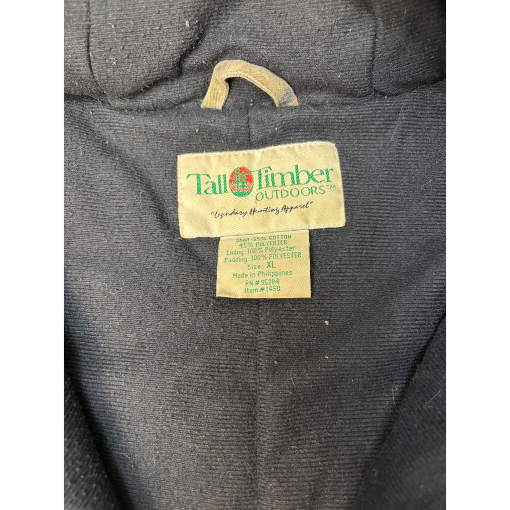 Vintage Insulated Tree Camo Hunting Hooded Bomber Jacket Size XL