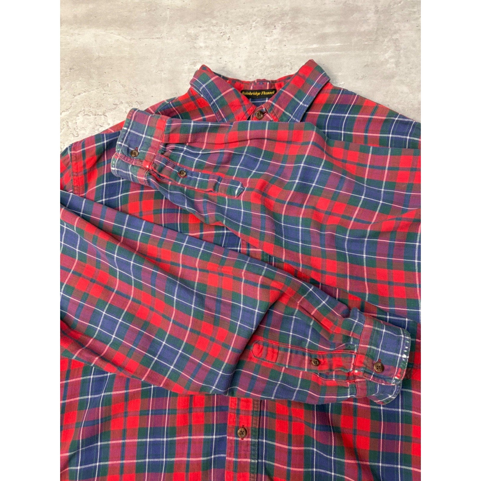 Vintage Eddie Bauer Double Pocket Plaid Cropped Button Up Shirt Size LT