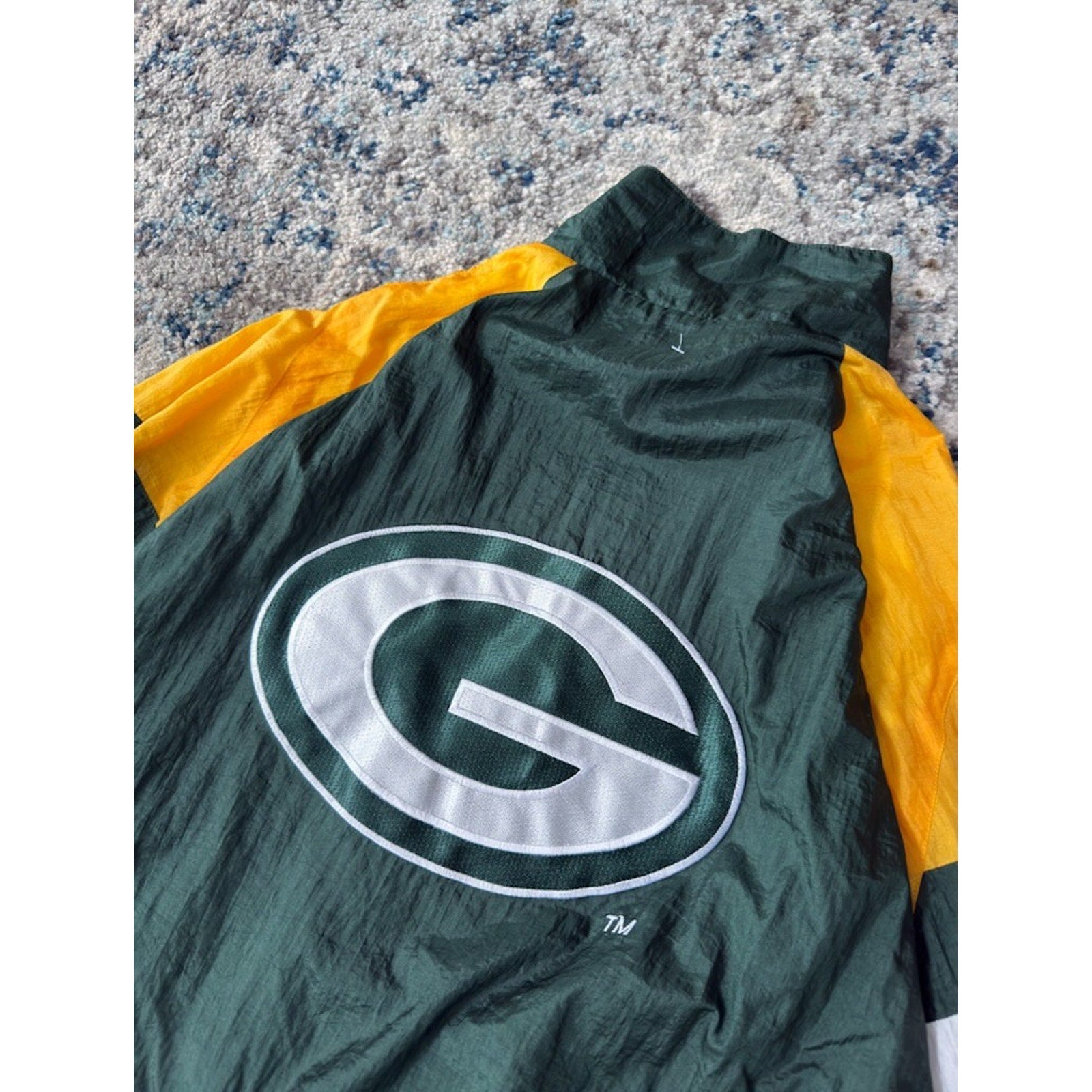 Vintage Green Bay Packers NFL Embroidered Spellout Windbreaker Jacket Size Large