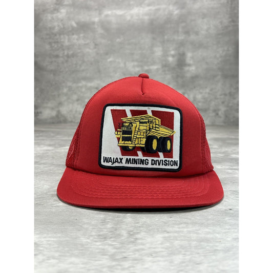 Vintage 80s Wajax Mining Division Embroidered Patch Trucker Snapback Hat OSFA