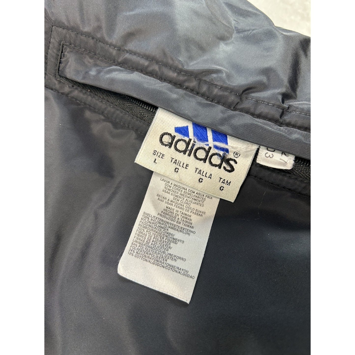 Vintage 90s Adidas Embroidered Logo Full Zip Reversible Hooded Jacket Size Large