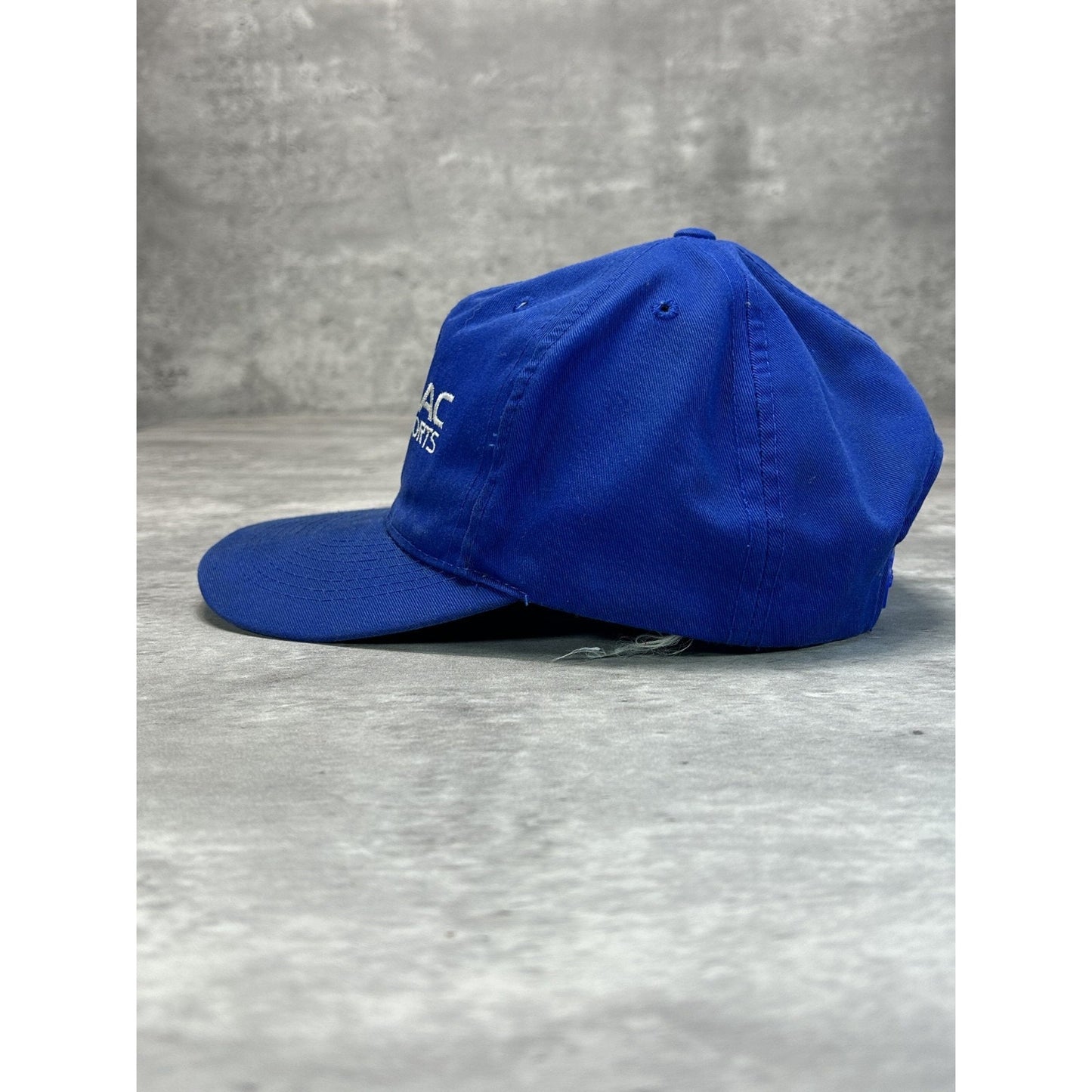 Vintage 90s Pontiac Motorsports Embroidered Spellout Snapback Hat OSFA Blue