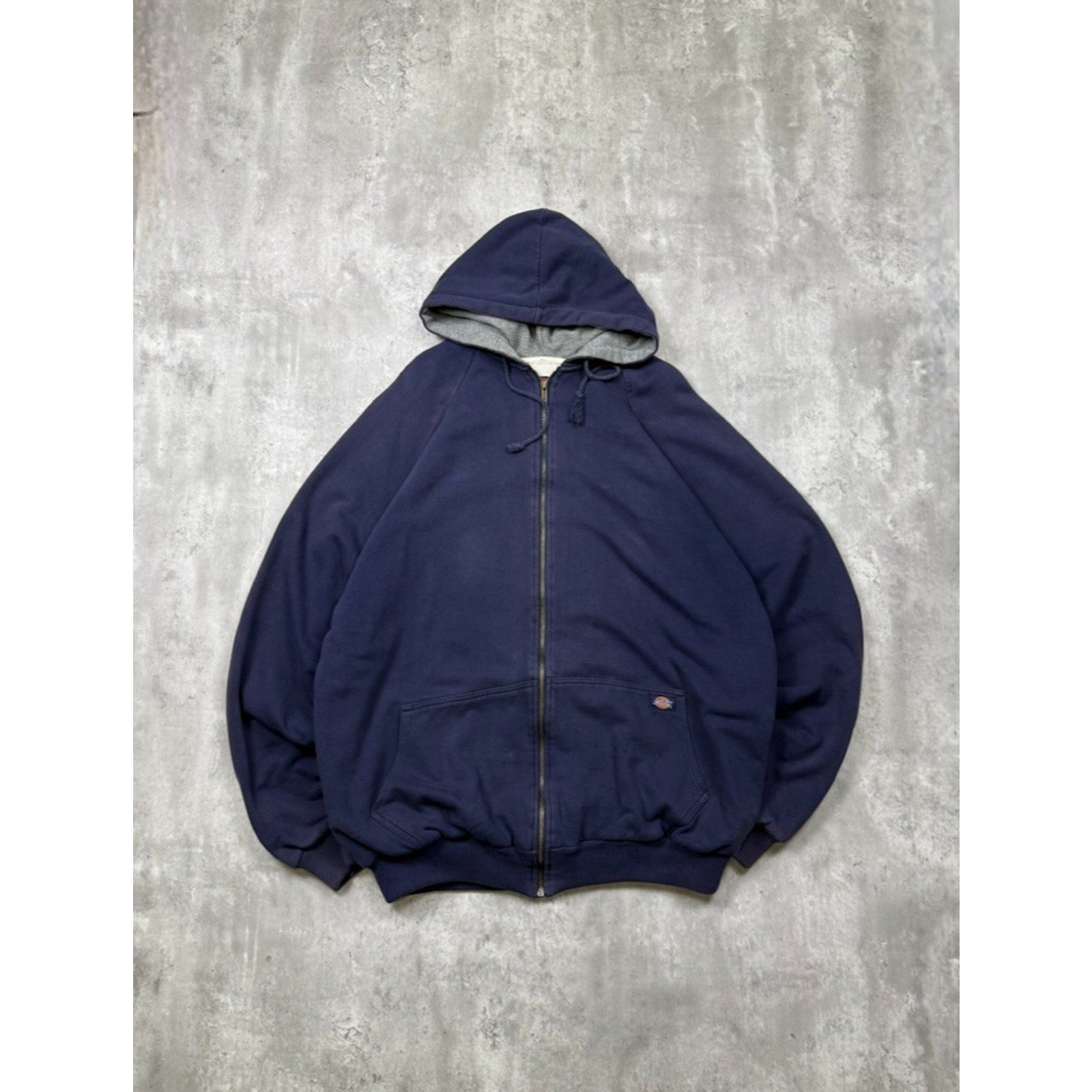 Vintage Dickies Thermal Lined Full Zip Hooded Workwear Sweatshirt Size XLT