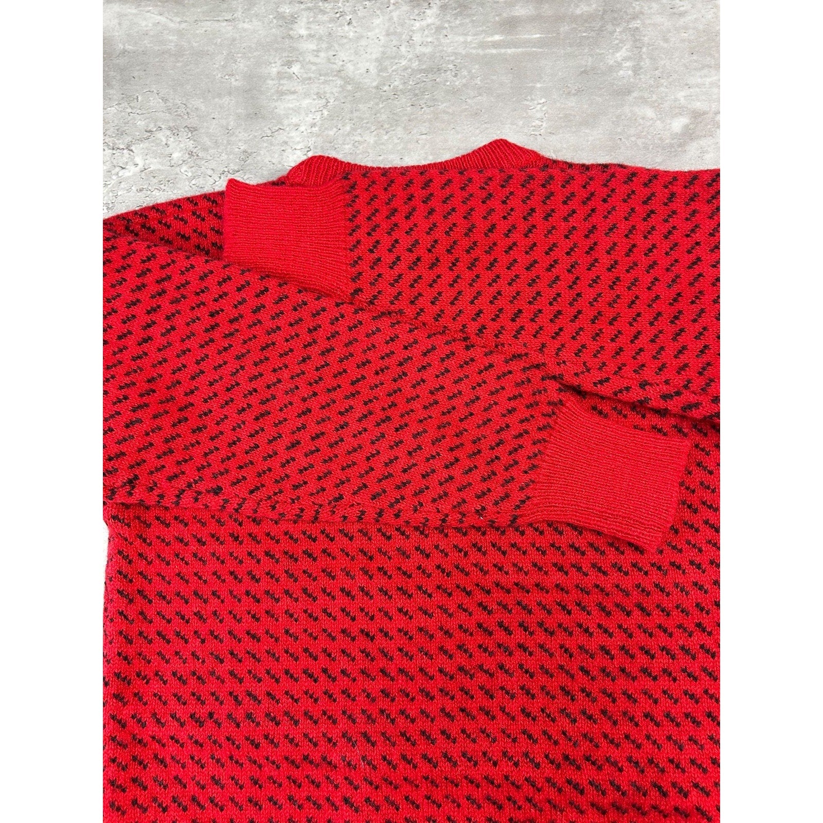 Vintage 90s Woolrich Checkered Print Pullover Ribbed Sweater Size Medium