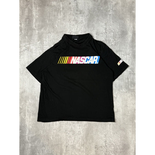Vintage Nascar Graphic Spellout Racing T-Shirt Size Small Black